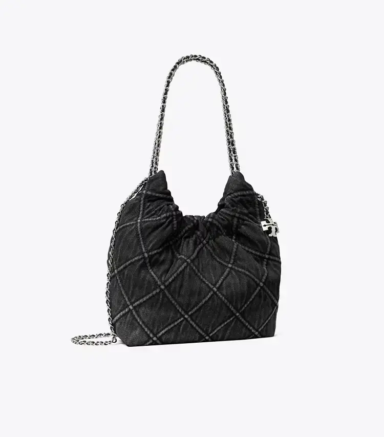 Mini Fleming Soft Denim Hobo Bag