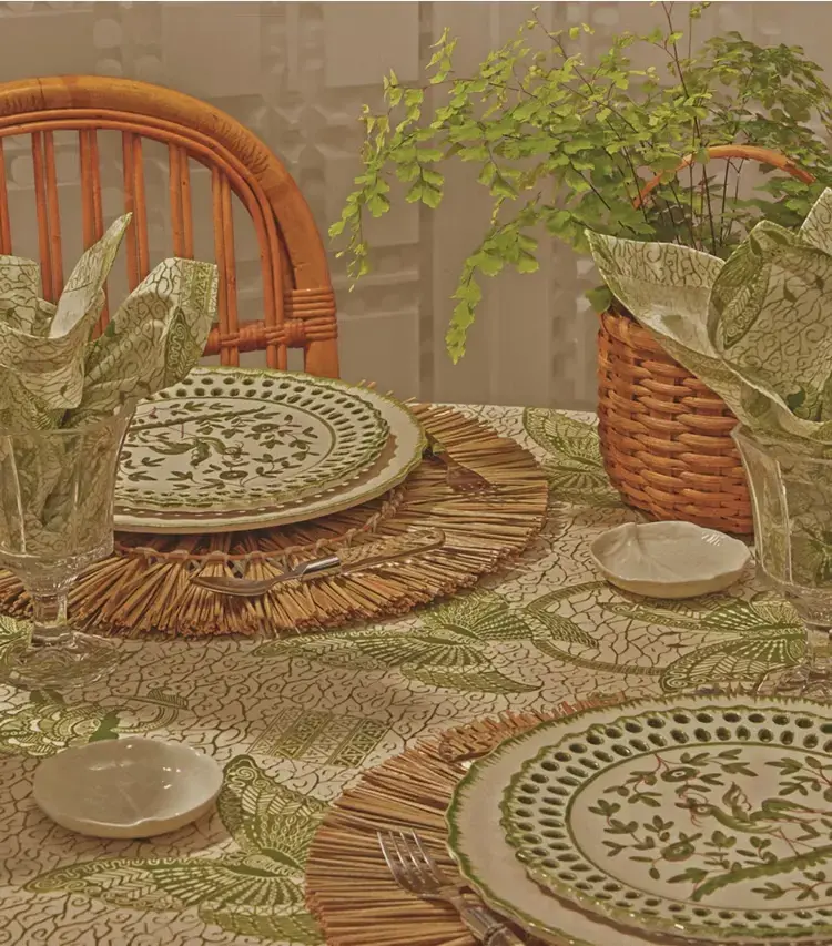 Butterfly Batik Round Tablecloth, 108" - Image 3
