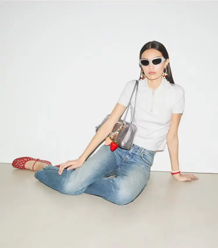 Lace-Up Polo Sweater - Image 2