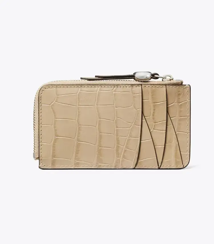 Romy Croc-Embossed Zip Card Case - Image 3