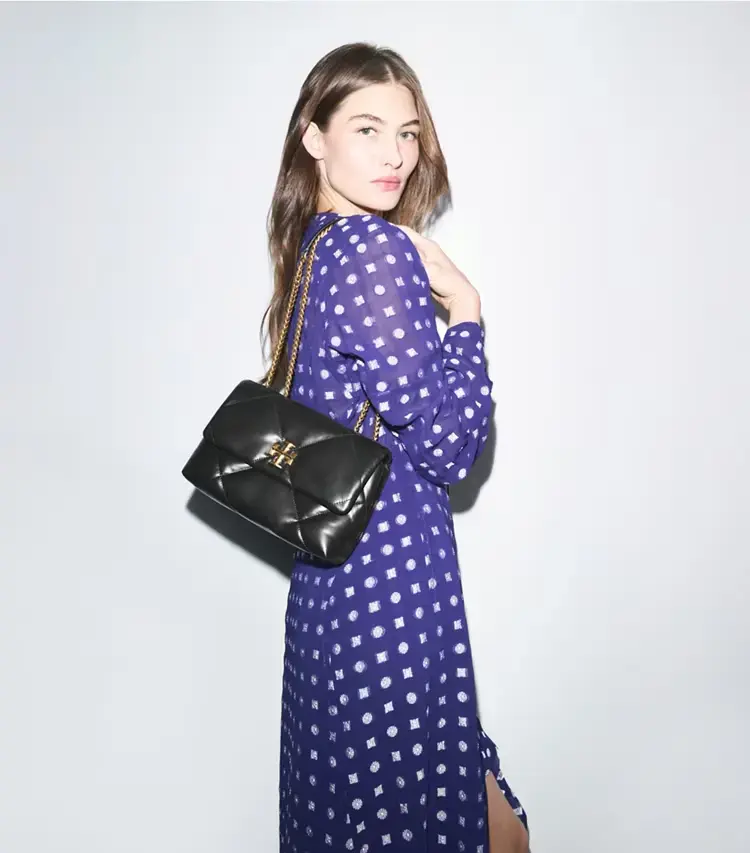 Small Kira Diamond Quilt Shoulder Bag - Image 2