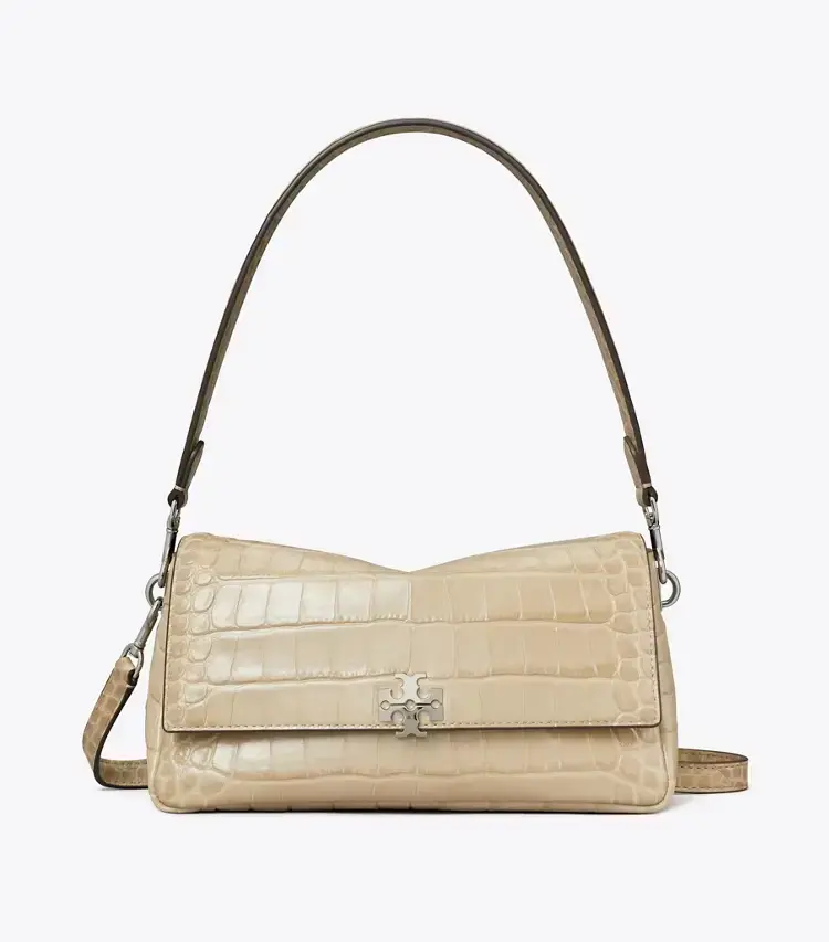 Small Charlie Croc-Embossed Shoulder Bag - Image 4