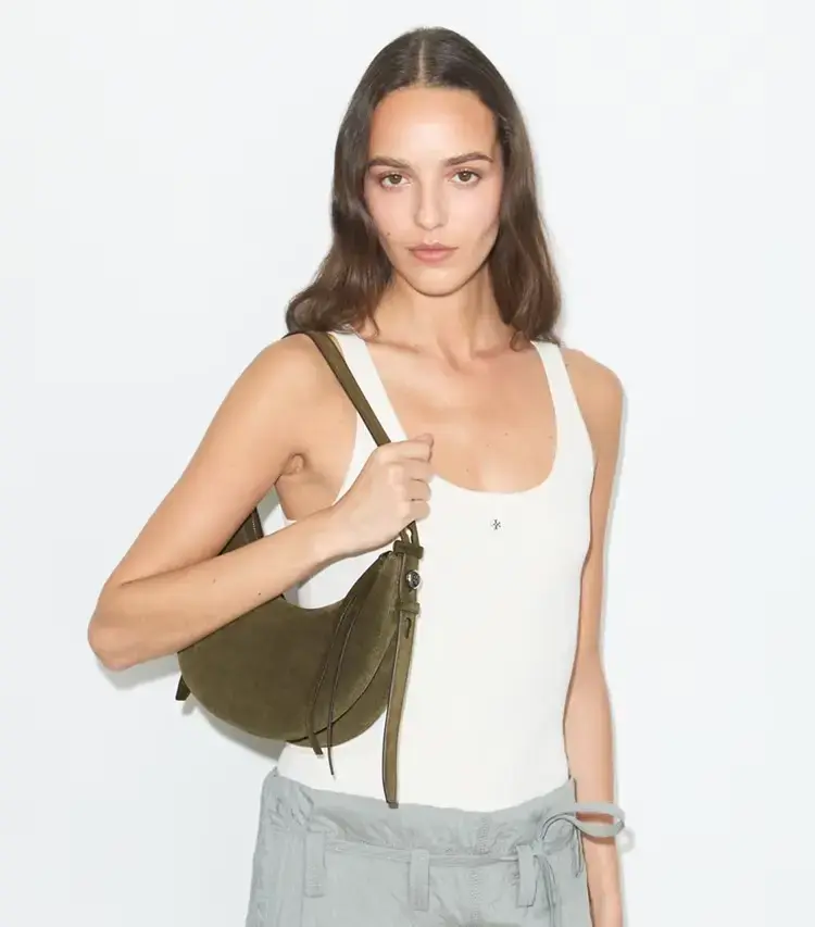 Romy Suede Half Moon Bag - Image 2