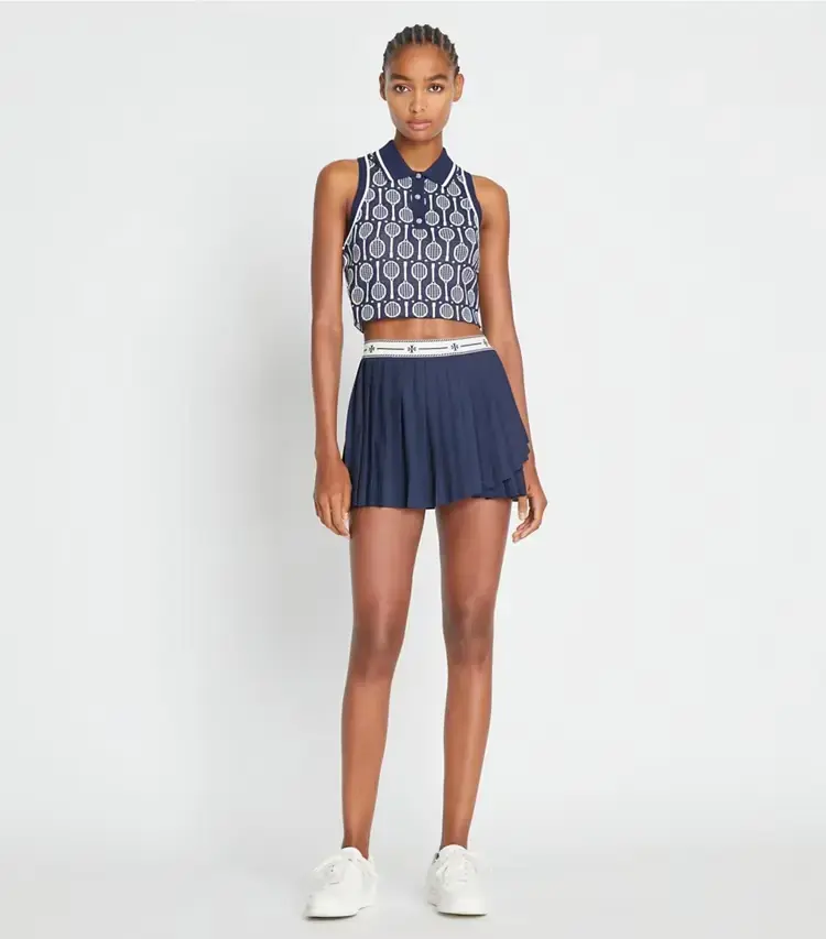 Cropped Tech Knit Polo Tank - Image 3