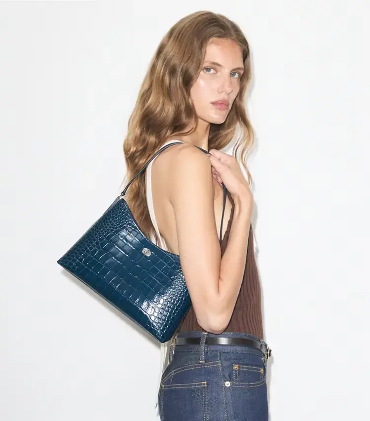 Small Robinson Croc-Embossed Shoulder Bag - Image 2