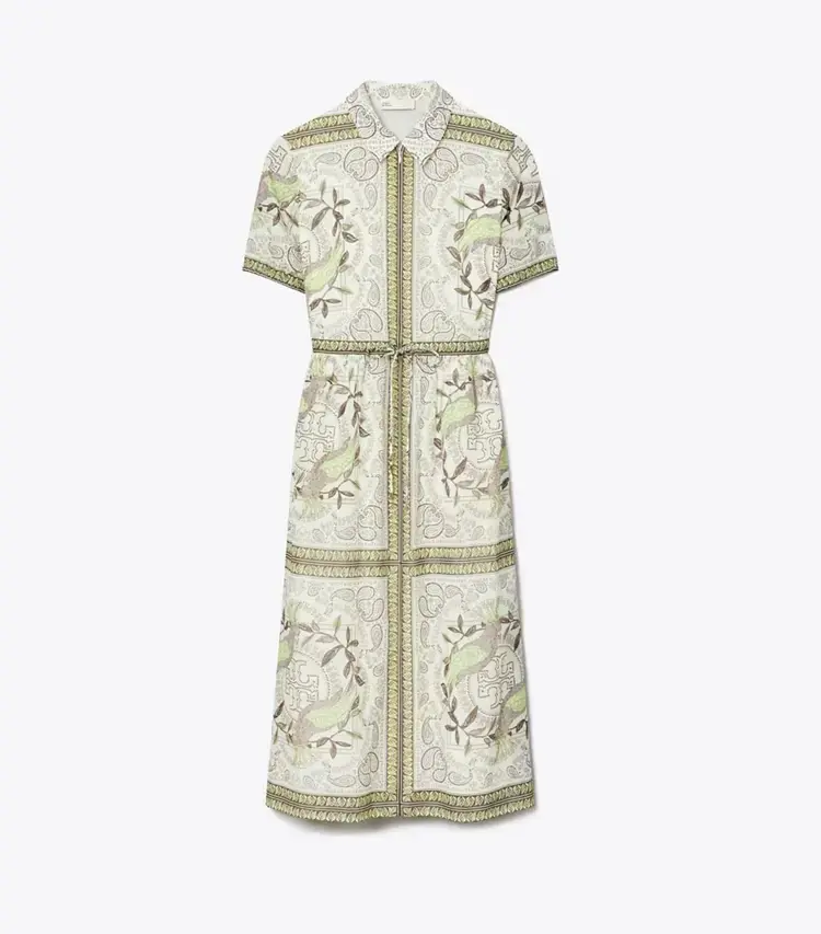 Cinched Cotton Zip Dress