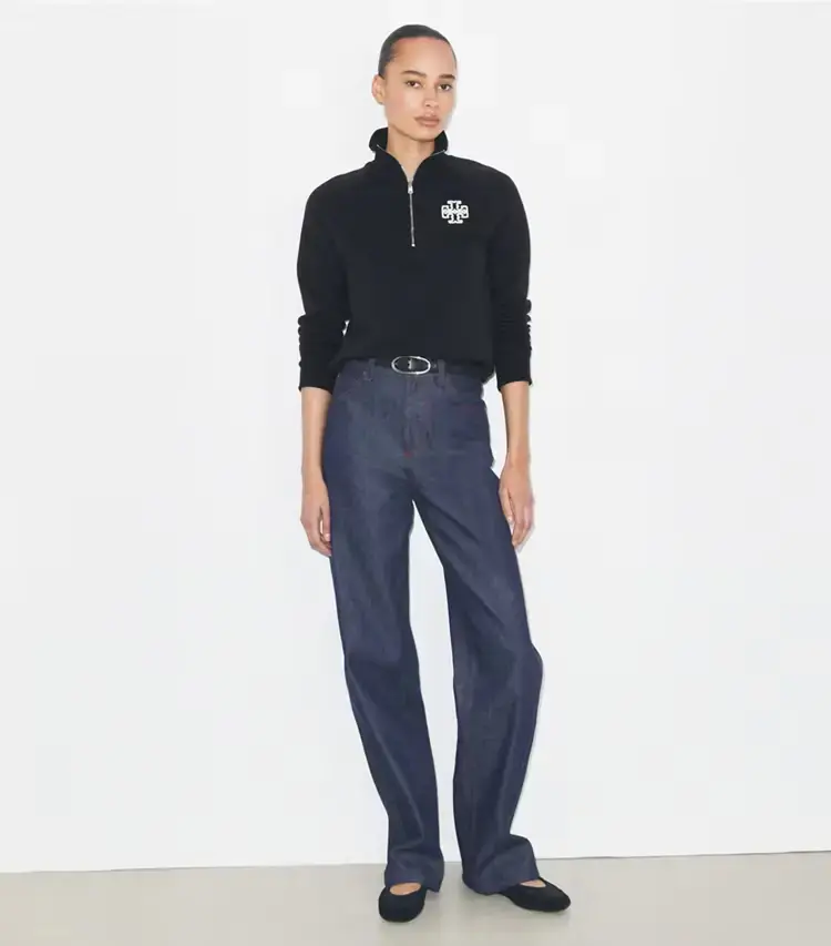 Heavy French Terry Half-Zip Sweatshirt - Image 3