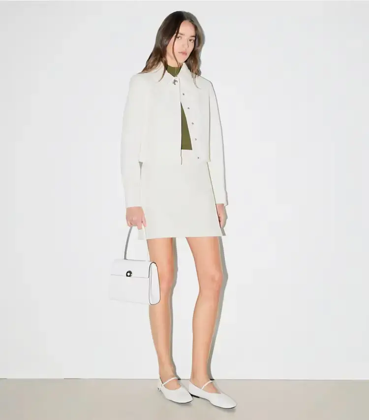 Faux Crinkle Leather Skirt - Image 2