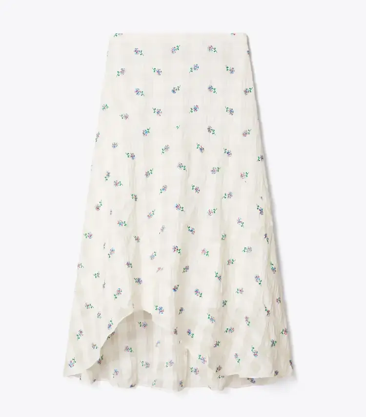 Embroidered Linen Skirt