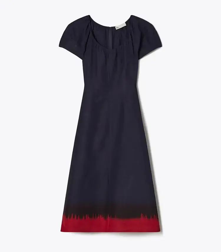 Balloon Sleeve Viscose Dress