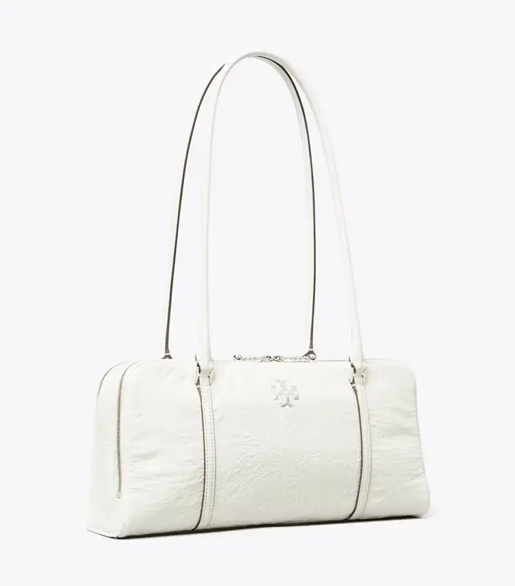 Small Crinkle Leather Marshmallow Satchel