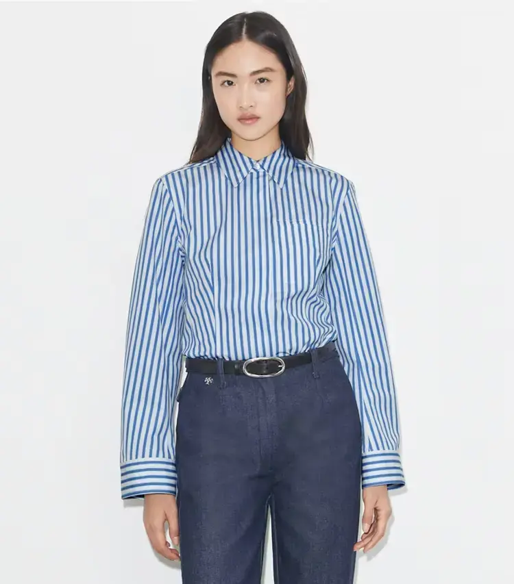 Bell-Sleeve Cotton Shirt - Image 2