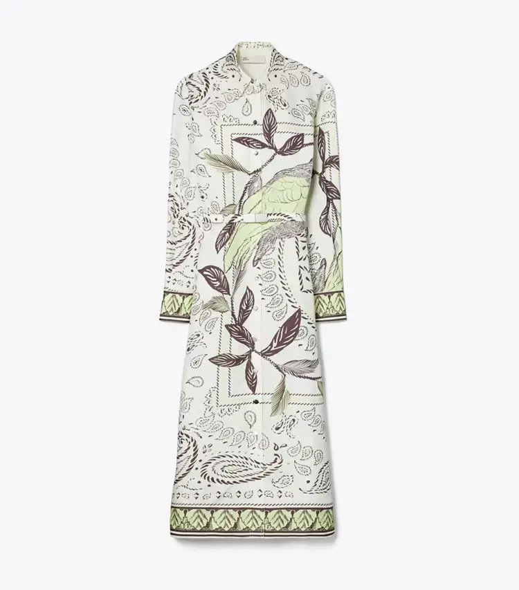 Printed Silk Shirtdress