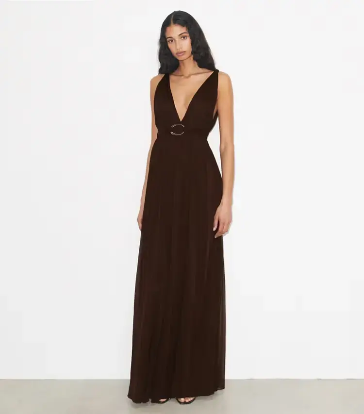 V-Neck Viscose Dress - Image 2