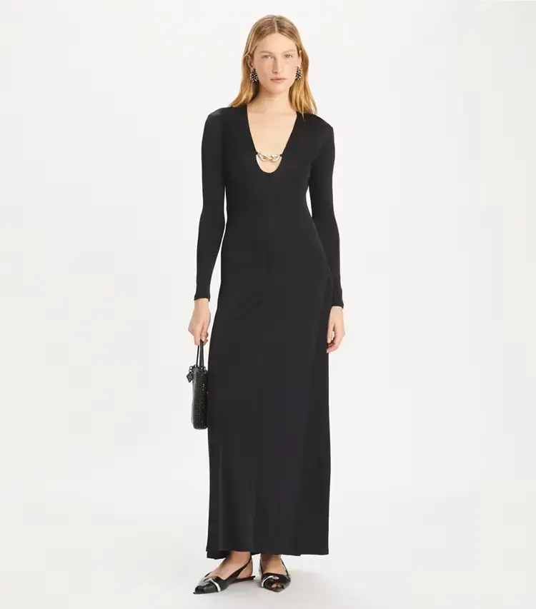 Deep U-Neck Jessa Viscose Dress - Image 2