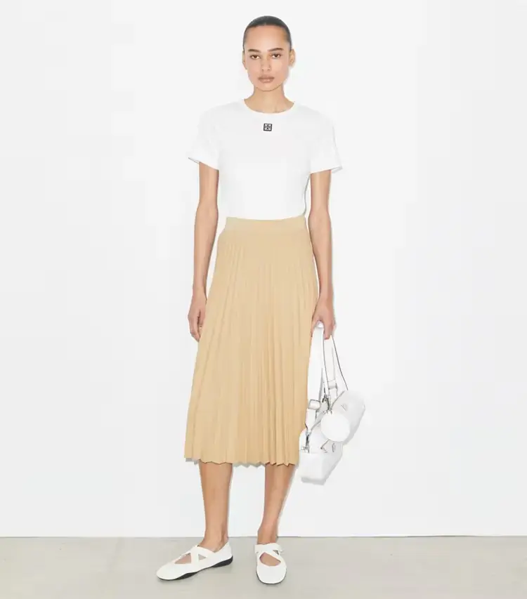 Pleated Viscose Skirt - Image 2