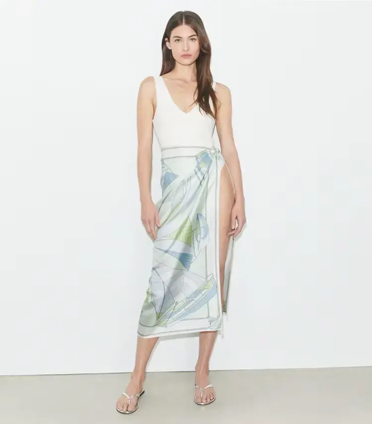 Sailboat Spiral Silk Square Scarf - Image 4
