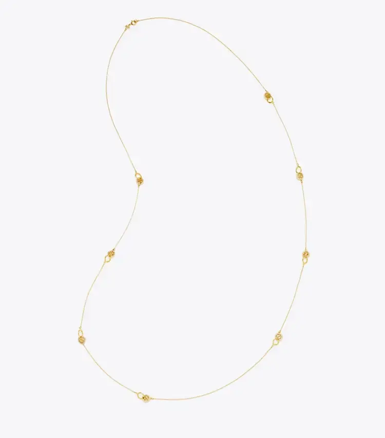 Long Icon PavÉ Interlocking Necklace - Image 2