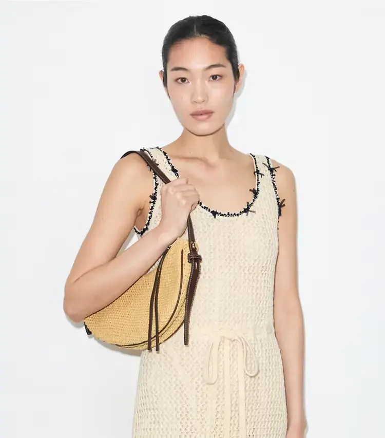 Romy Woven Half Moon Bag - Image 3