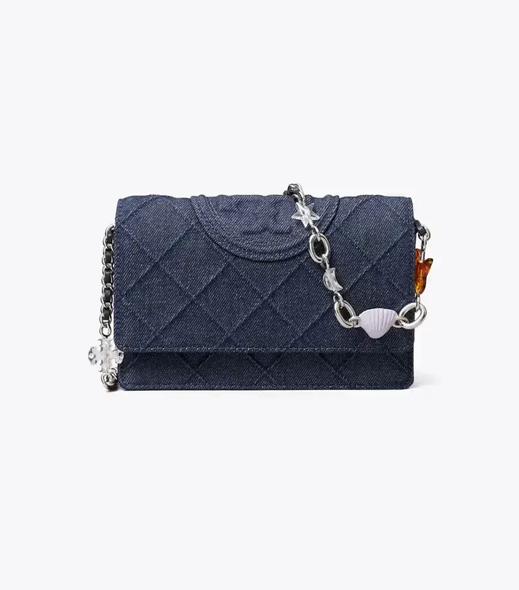 Fleming Denim Charm Chain Crossbody - Image 3
