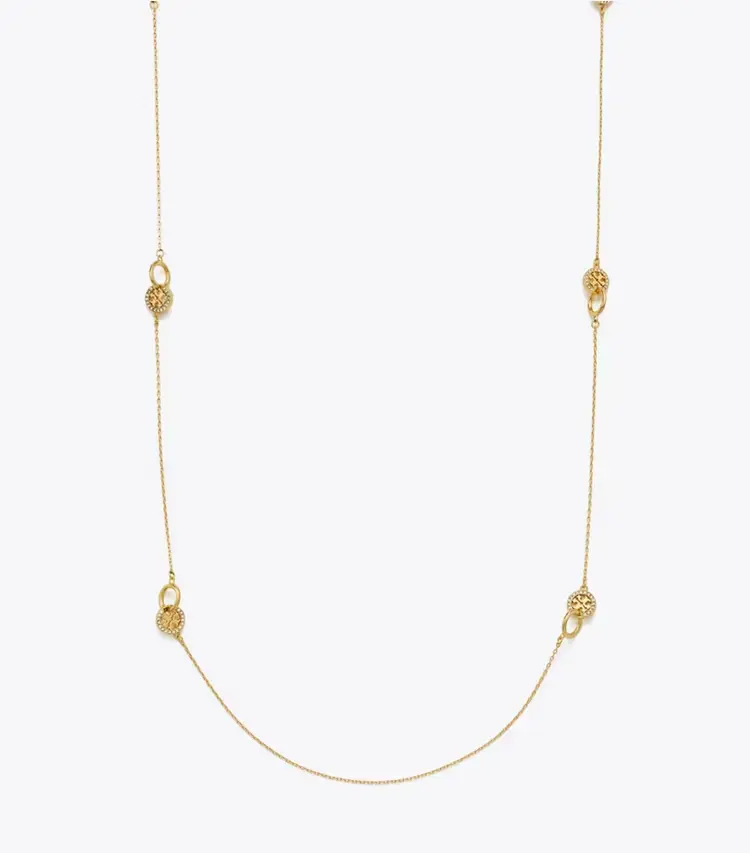 Long Icon PavÉ Interlocking Necklace
