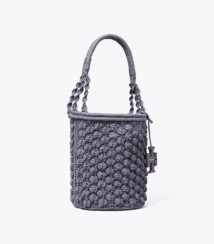 Ella Hand-Crocheted Popcorn Bucket Bag