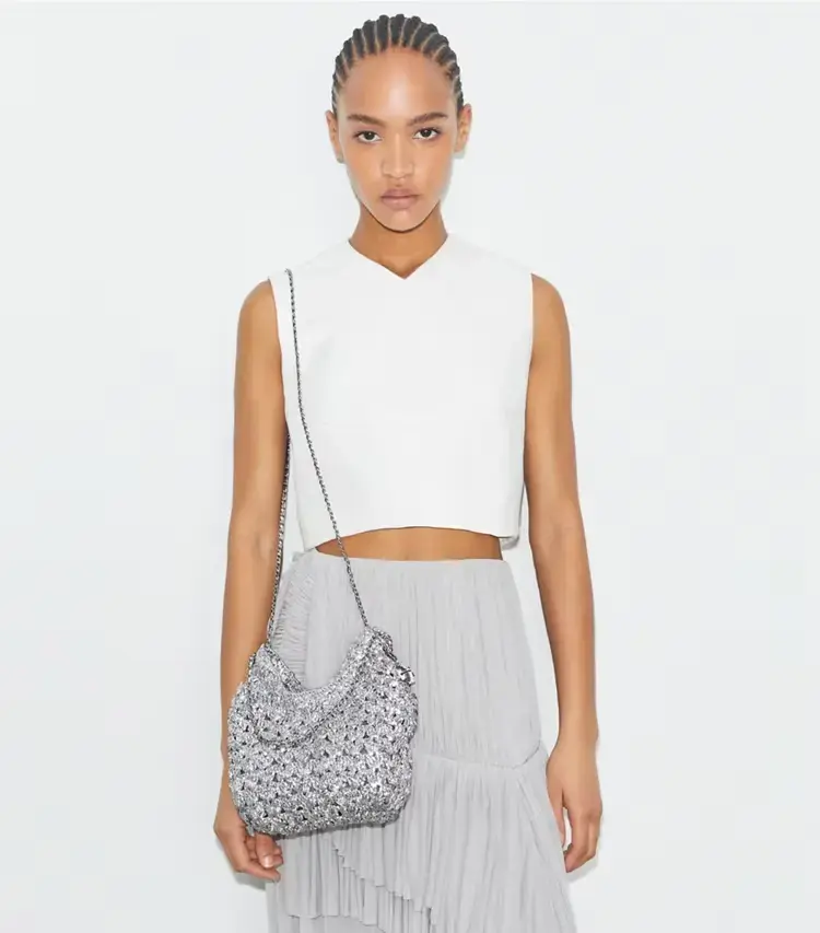 Mini Fleming Woven Hobo Bag - Image 2