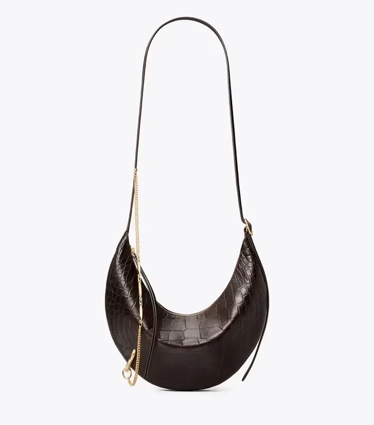 Pierced Croc-Embossed Crossbody Bag - Image 4