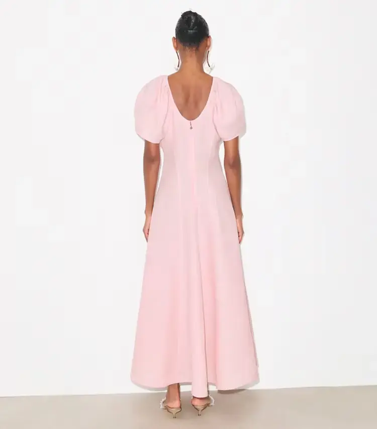 Balloon Sleeve Linen Dress - Image 3