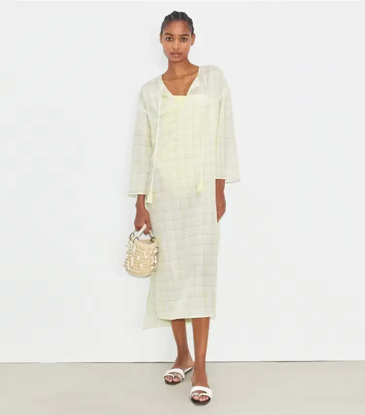 Plaid Cotton Caftan - Image 2