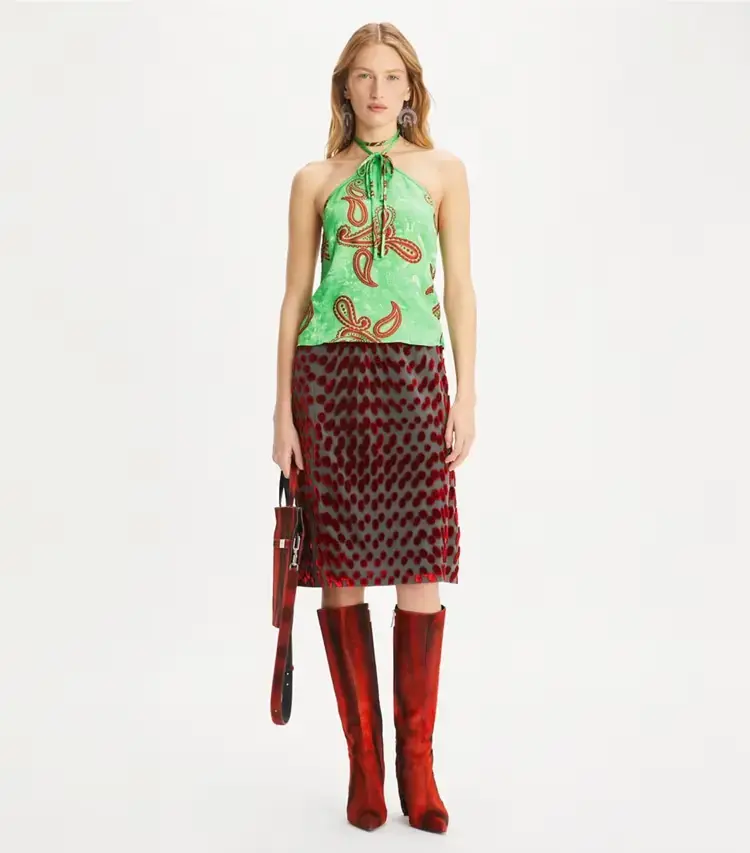 Satin Paisley Knot Top - Image 3