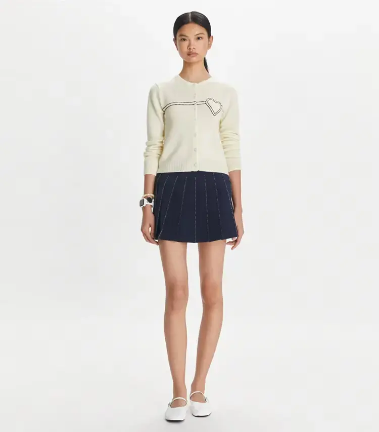 Pick Stitch Pleated Skirt - Image 2