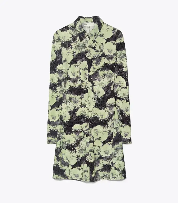 Printed Jersey Polo Dress