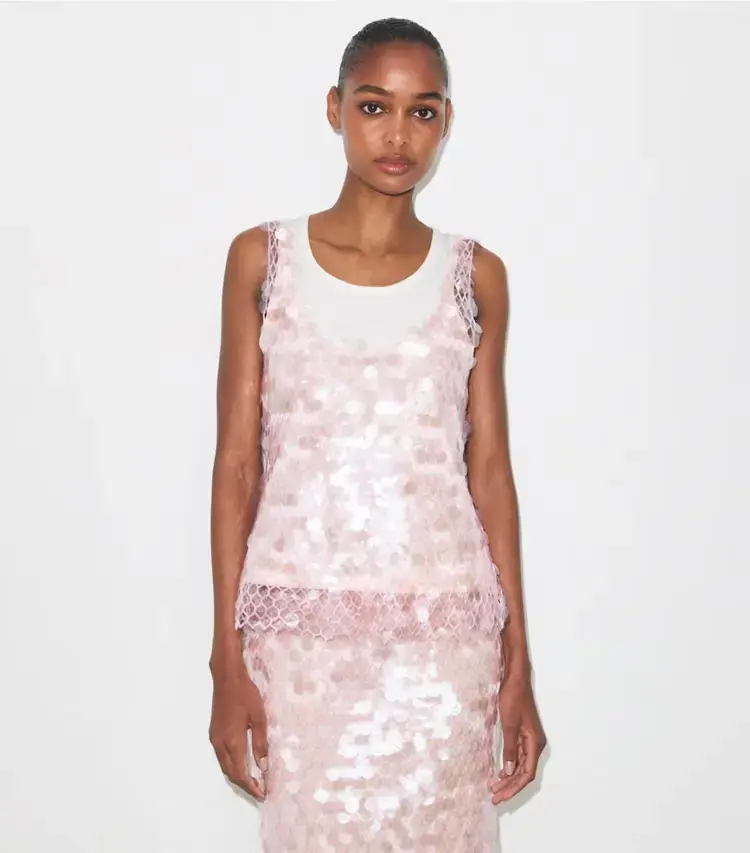 Sequin Mesh Top - Image 2
