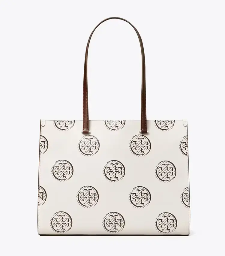 T Monogram Contrast Embossed Tote - Image 4