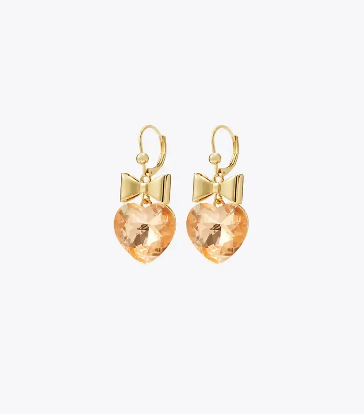 Curiosity Heart And Bow Earrings