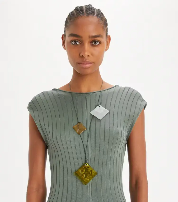 Resin Logo Long Necklace - Image 3