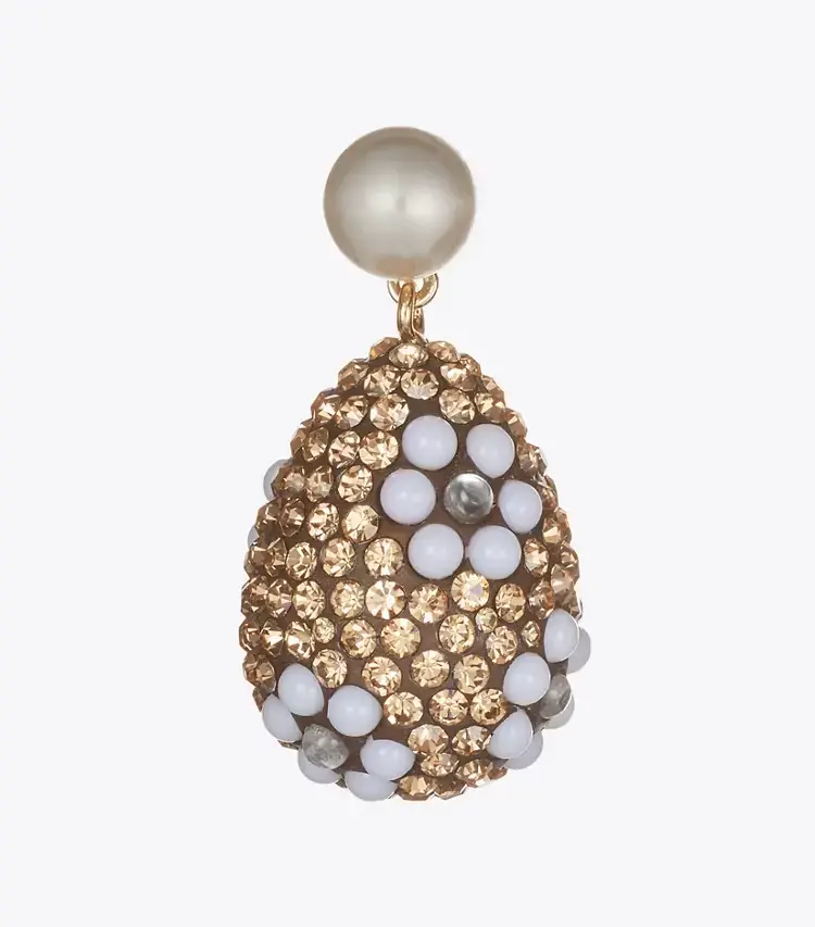 Curiosity Crystal Pearl Drop Earrings - Image 2