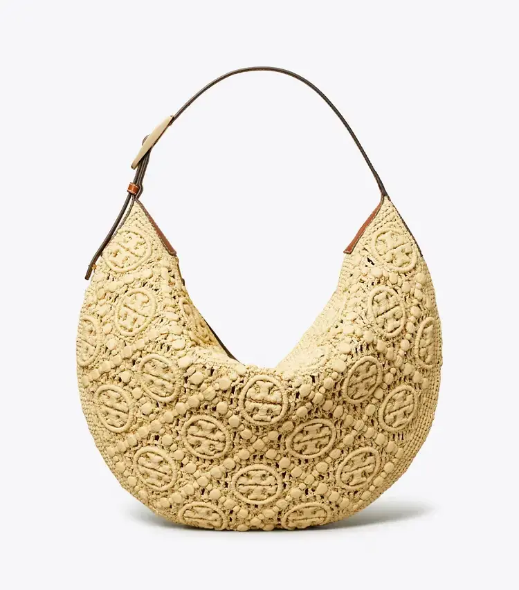 T Monogram Raffia Balloon Bag - Image 3