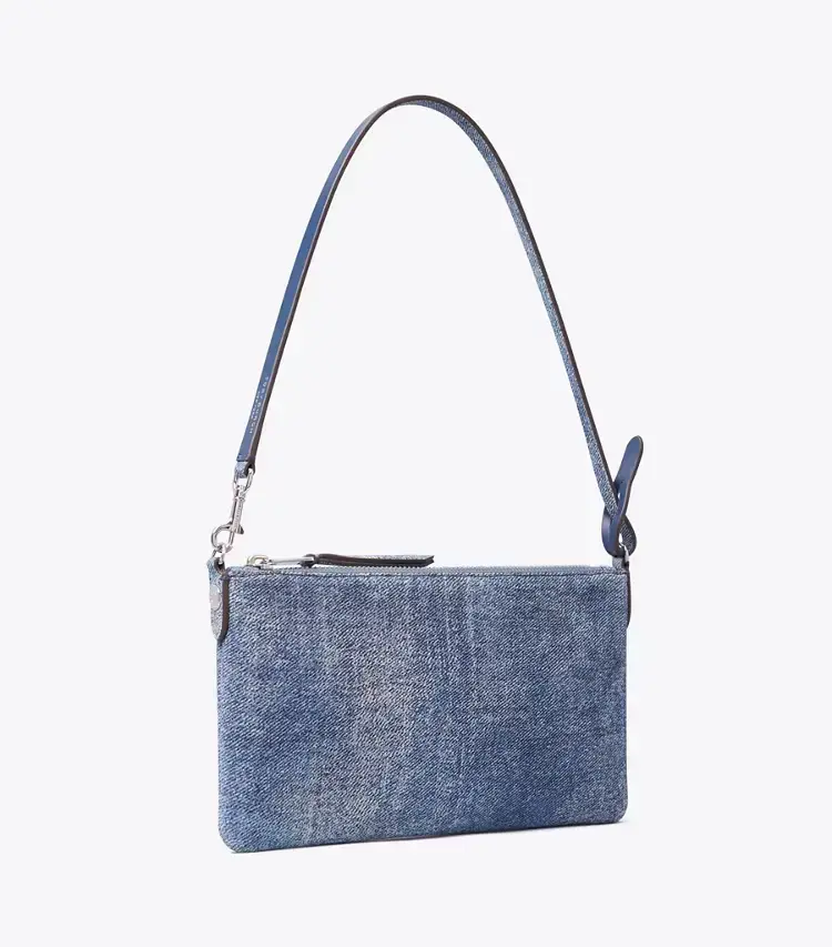 Suede Print Denim Pochette