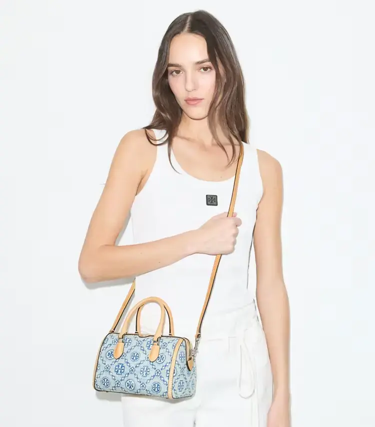 T Monogram Denim Petite Barrel Bag - Image 3