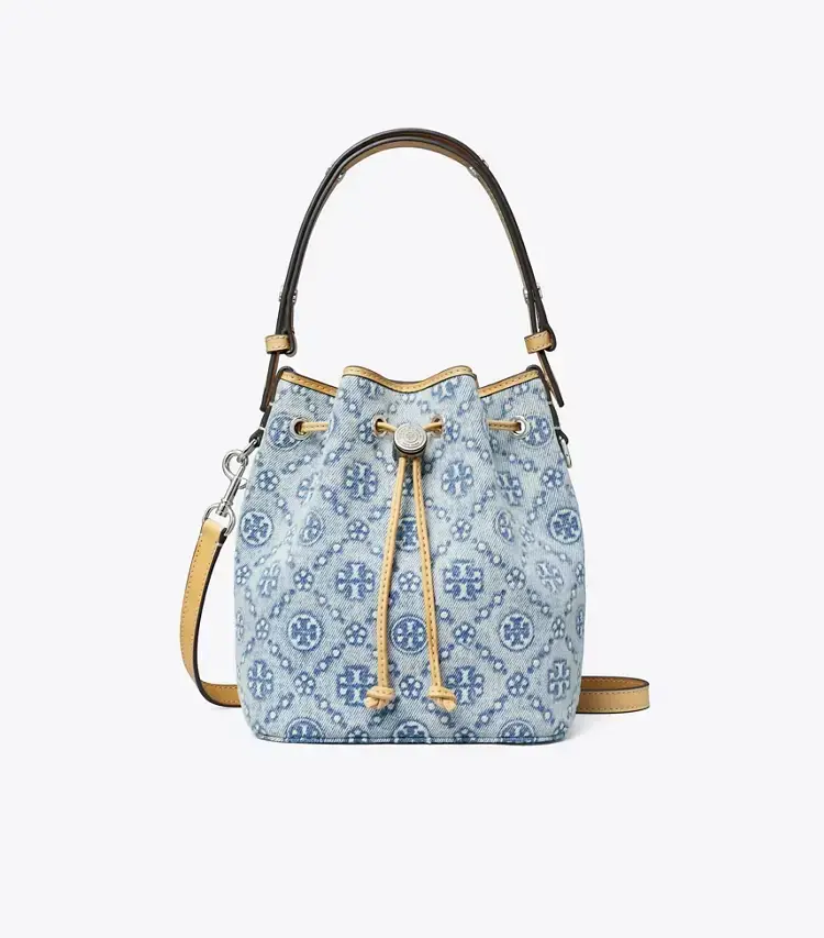 T Monogram Denim Mini Bucket Bag - Image 4