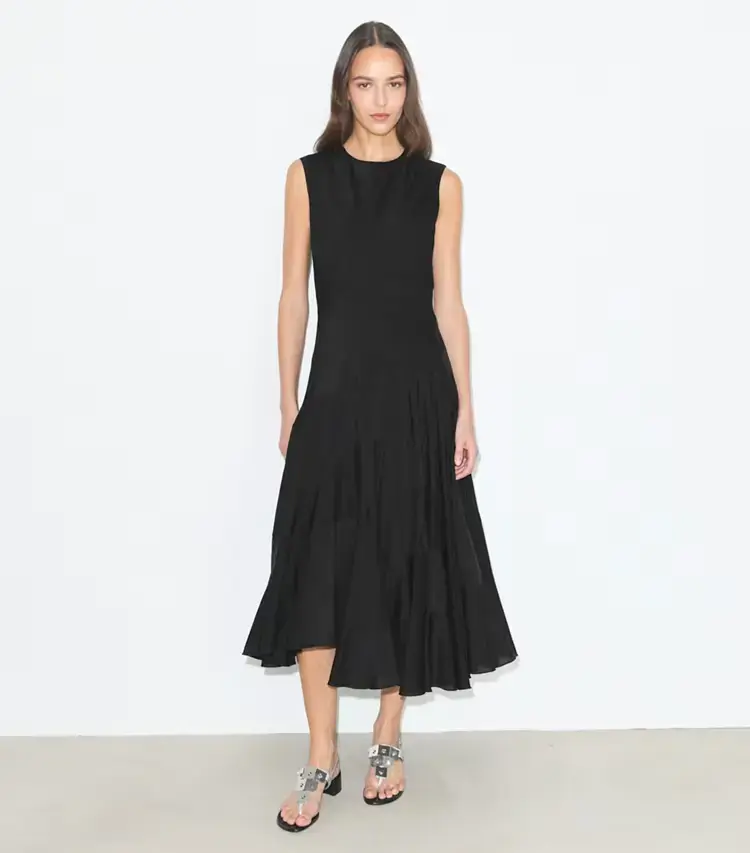 Flared Cotton Silk Dress - Image 2
