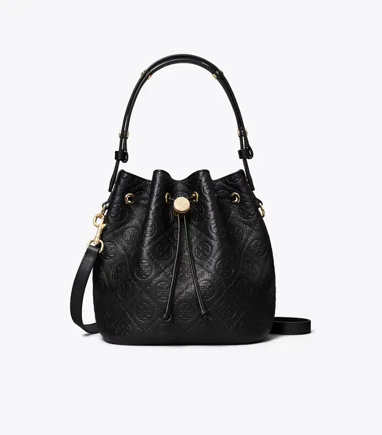 T Monogram Pebbled Bucket Bag - Image 4