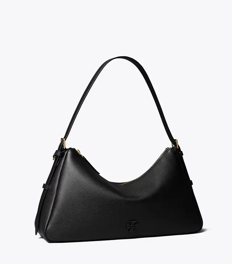 Leather Zip Top Shoulder Bag