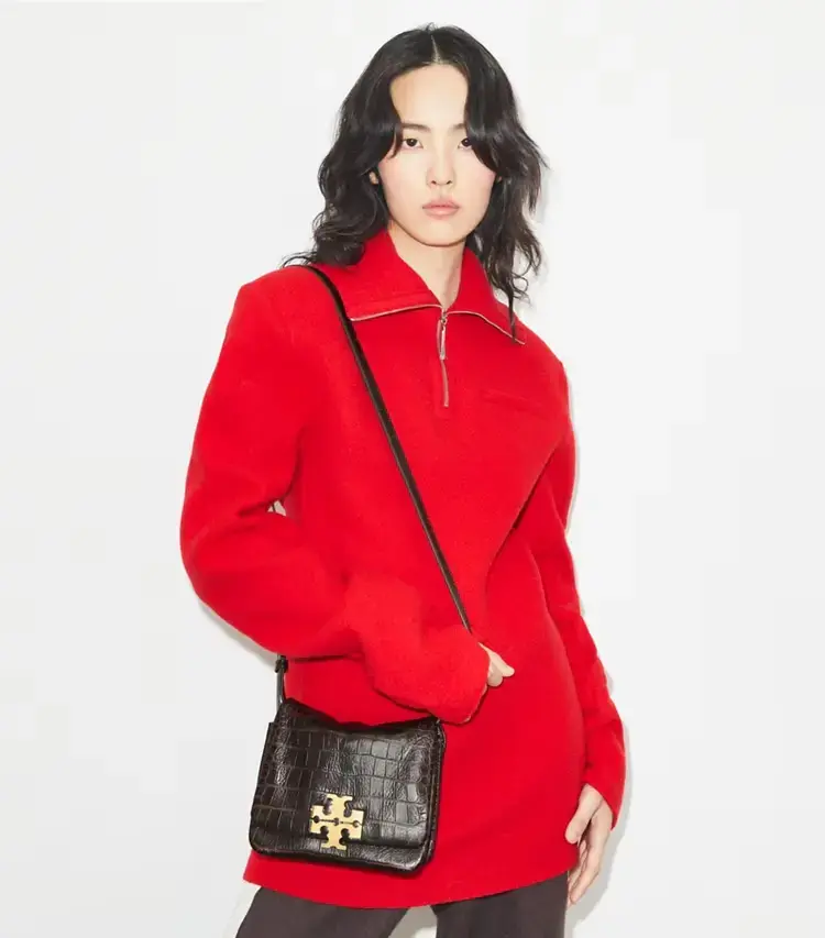 Charlie Runway Croc-Embossed Shoulder Bag - Image 2