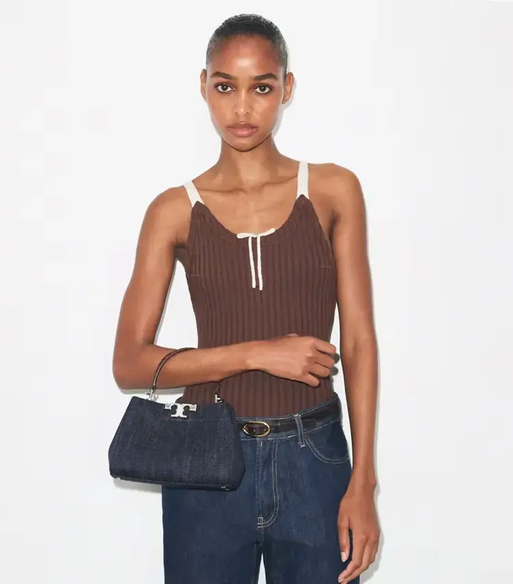Mini Eleanor Denim Satchel - Image 2