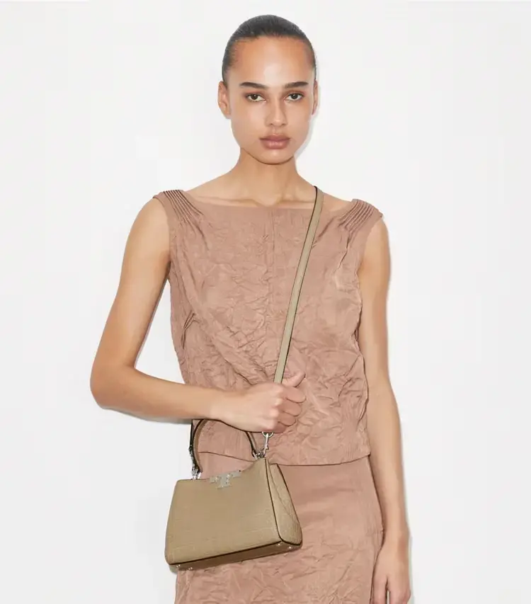 Mini Eleanor Soft Croc-Embossed Satchel - Image 2