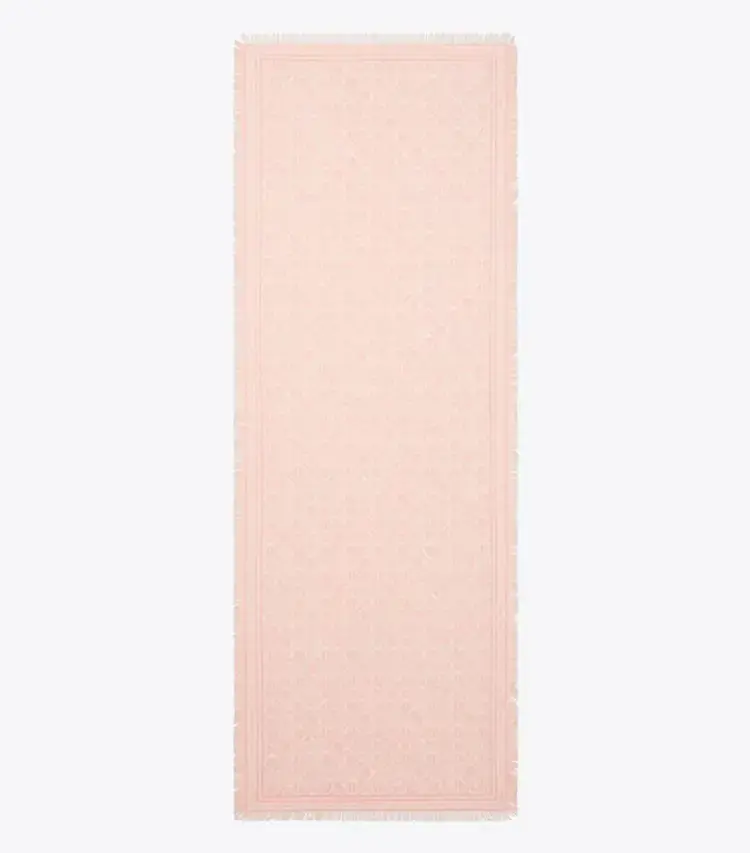T Monogram Floral Oblong Scarf