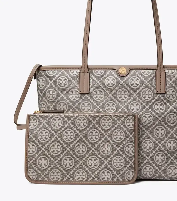 T Monogram Coated Jacquard Small Zip Tote - Image 4